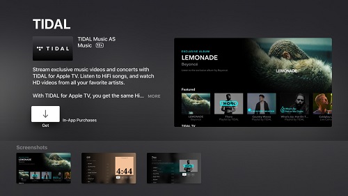 tidal app on apple tv