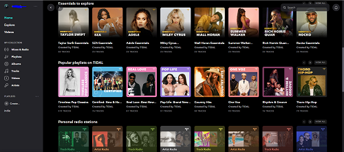 tidal homepage