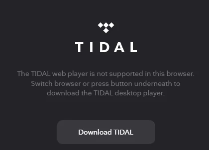 tidal not supported