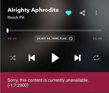 tidal unavailable title