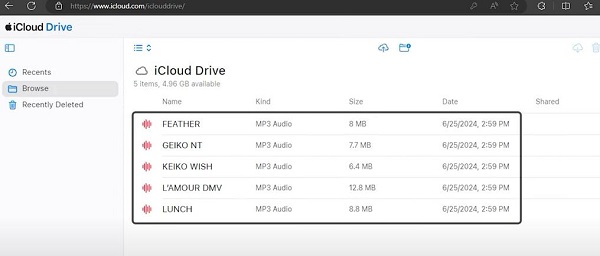 upload tidal music to icloud drive