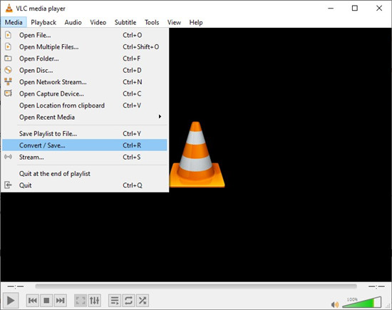 vlc media player media convert save