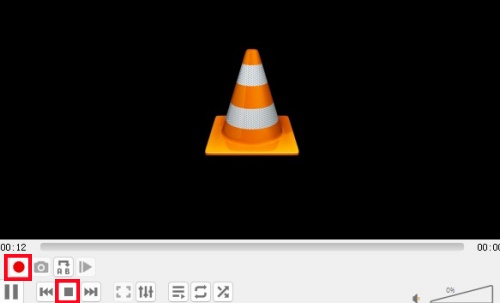 vlc red and square button