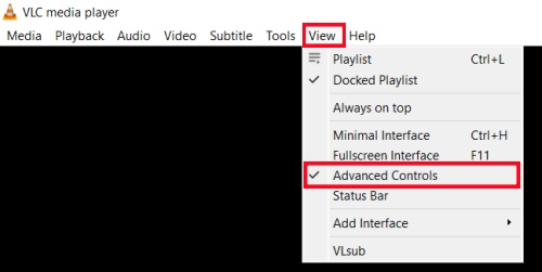 vlc view advanced controls
