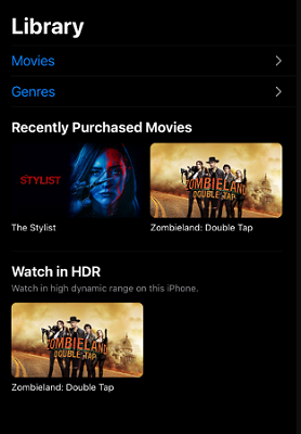 watch apple purchases and rentals on iphone