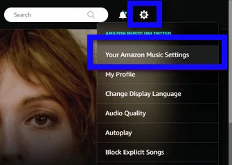 web your amazon music setting