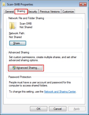 windows folder advanced sharing