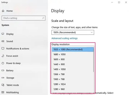 windows screen resolution for hd playback