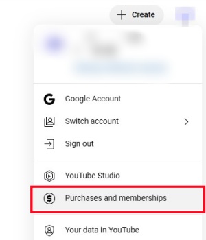 youtube web player purchases and memberships