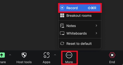 zoom meeting record button