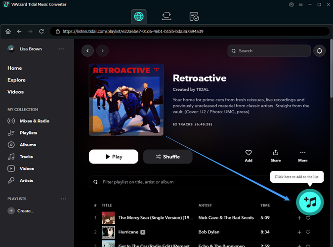 add playlist to converting list