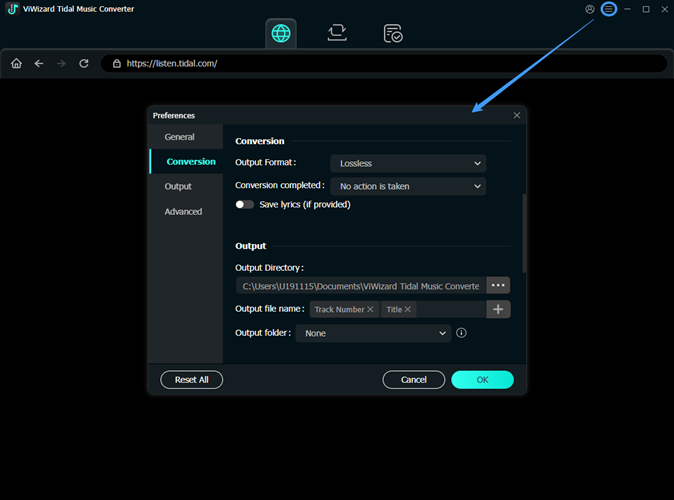 select output format